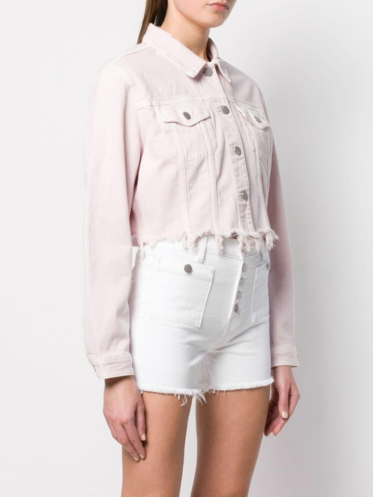 J Brand Cyra Blush Cropped Denim Jacket Size Xs